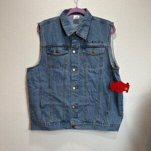 NWT Friends TV Series Denim Vest "You're My Lobster" Graphic‎ Large Culturefly